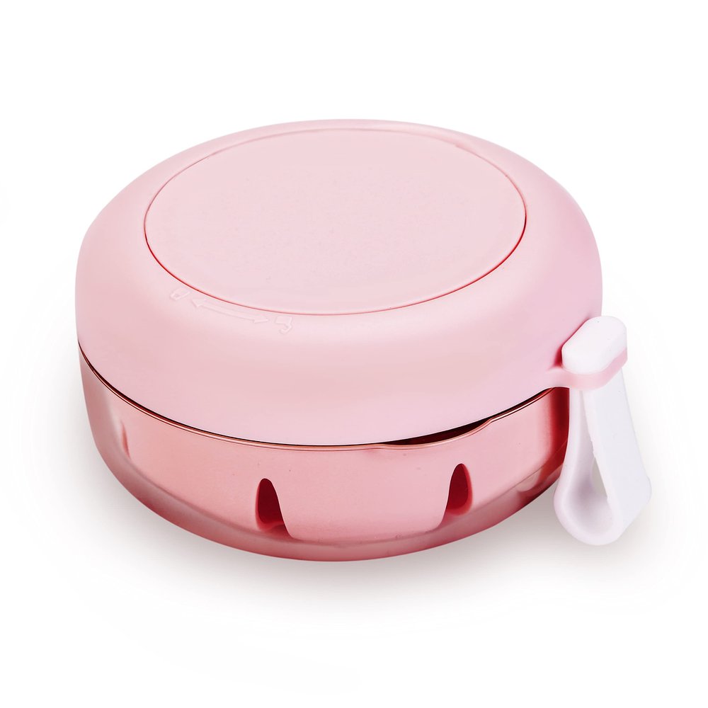 Denture Case, Definitely No-Leak Denture Bath Box for Traveling Perfectly, Denture Cup with Strainer & Magnetic Mirror,Completely Clean Care for Retainer, Mouth Guard, & Denture(PINK)