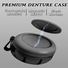 Denture Case, Definitely No-Leak Denture Bath Box for Traveling Perfectly, Denture Cup with Strainer & Magnetic Mirror,Completely Clean Care for Retainer, Mouth Guard, & Denture (BLACK) view 2