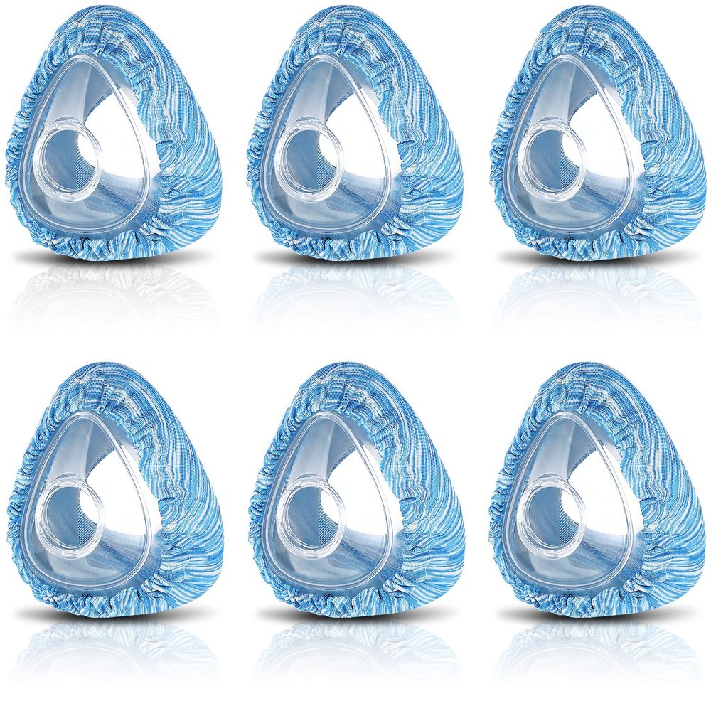 Tudomro 6 Pack Cpap Mask Liners for Full Face Cover, Soft Reusable Cushion Mask Covers Absorb Facial Oils and Moisture(Blue)