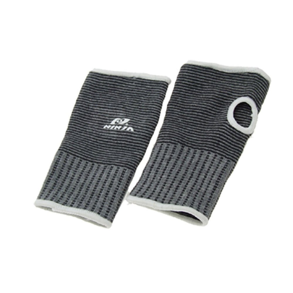 Ruilogod 2PCS Gray Sports Elastic Palm Support Protector Size M