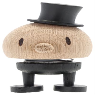 Hoptimist Wedding Groom Raw Oak, Wood, Home Decor Ornament - Scandinavian Design, Wood W/Metal Spring, Small - Creates cheerful movement