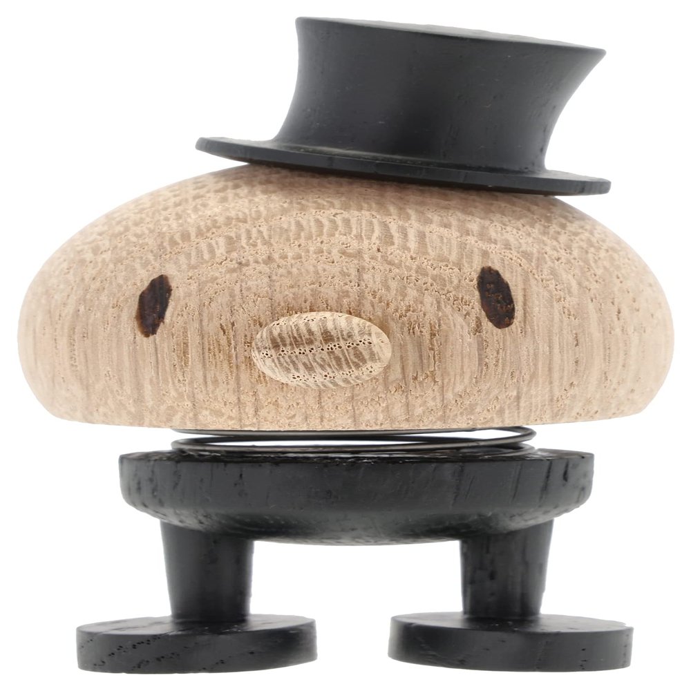 Hoptimist Wedding Groom Raw Oak, Wood, Home Decor Ornament - Scandinavian Design, Wood W/Metal Spring, Small - Creates cheerful movement