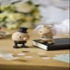 Hoptimist Wedding Groom Raw Oak, Wood, Home Decor Ornament - Scandinavian Design, Wood W/Metal Spring, Small - Creates cheerful movement view 3