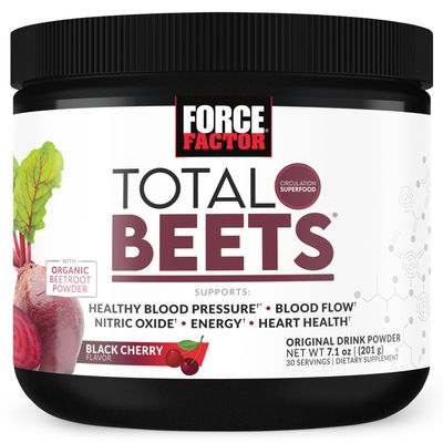 Force Factor Total Beets Delicious Superfood Powder with Nitrates to Support a Healthy Heart, Circulation, Blood Flow, Nitric Oxide, Energy, Stamina, & Cardiovascular Heart Health, 30 Servings
