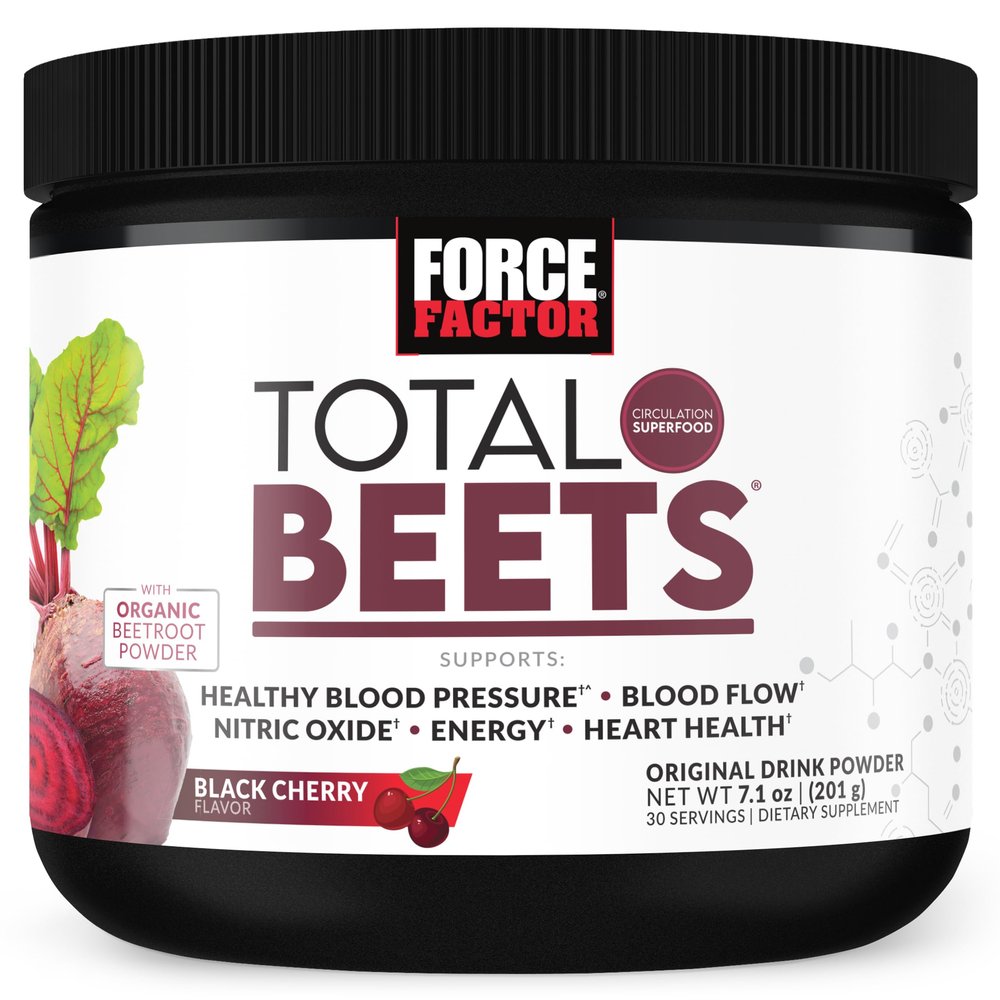 Force Factor Total Beets Delicious Superfood Powder with Nitrates to Support a Healthy Heart, Circulation, Blood Flow, Nitric Oxide, Energy, Stamina, & Cardiovascular Heart Health, 30 Servings
