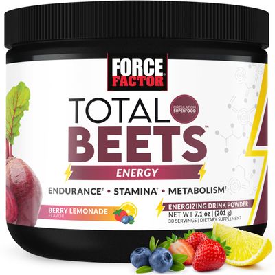 Force Factor Total Beets Beet Root Powder with Energy, NO3-T Nitrates to Support Circulation, Blood Pressure, Blood Flow, and Stamina - Plus Green Tea Extract. A Superfood Supplement, 30 Servings
