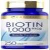 Carlyle Biotin 1000mcg | 250 Vegetarian Tablets | Beauty Formula Supplement | Non-GMO, Gluten Free view 1