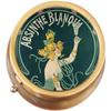 Absinthe Blanqui Vintage Art Nouveau Brass Round Pill Box view 1