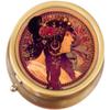 Art Nouveau Donna Orecchini Brass Round Pill Box view 1