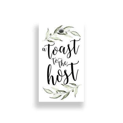 Host Gift, Wine Gift Tags, Toast to The Host, Hostess Gift, Hanging Tag, Bridal Shower, Party Favor, Party Supplies, Thank You 2"x3.5" (10 Pack)