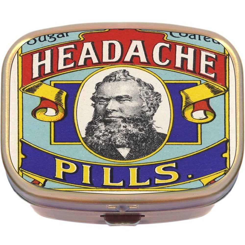 Apothecary Headache Pills Apothecary Vintage Brass Rectangle Pill Box