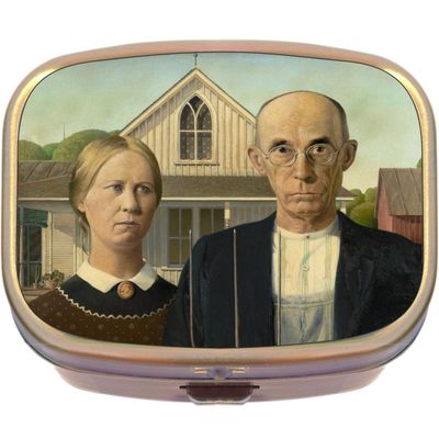 American Gothic Brass Rectangle Pill Box