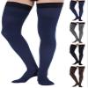 Thigh High Compression Socks for Men 20-30 mmHg - Full Length Compression Support Over Knee Stockings - Navy, 3X-Large view 1