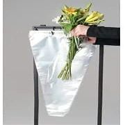 A&A Flower Bouquet Unprinted 37 Micron Clear Cellophane Bags Plastic Sleeve Bag 50 Pcs (16X16X4 in.)
