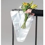 A&A Flower Bouquet Unprinted 37 Micron Clear Cellophane Bags Plastic Sleeve Bag 50 Pcs (16X16X4 in.)