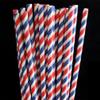 Blue Decor 200 Pcs Disposable 4th of July Paper Straws Blue White Striped Straws Drinking for Memorial Day Patriotic Americana Themed Party Supplies Smoothie view 2