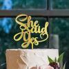 Gold She Said Yes Cake Toppers Mr And Mrs Wedding Cake Topper Bridal Shower Cake Topper For Wedding Personalized Initials Wedding Cake Topper With Date Acrylic Rustic Cake Toppers view 4