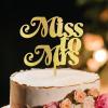 Miss To Mrs Wedding Cake Toppers Gold Bride And Groom Personalized Cake Toppers Mr & Mrs Wedding Cake Toppers Personalized Engagement Wedding Cake Decorating Supplies Acrylic Gold Cake Toppers view 1