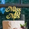 Miss To Mrs Wedding Cake Toppers Gold Bride And Groom Personalized Cake Toppers Mr & Mrs Wedding Cake Toppers Personalized Engagement Wedding Cake Decorating Supplies Acrylic Gold Cake Toppers view 4