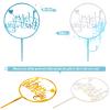 24Pcs Happy Birthday Cake Toppers Acrylic with 3D Blue Butterfly Cupcake Decorations for Wedding Birthday Party Decor Baby Shower view 4
