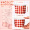 Sieral 9 oz Ice Cream Paper Cup Bowl Disposable Gingham Picnic Dessert Buffalo Plaid Snack Checkered Paper Bowl Bulk Hot Cold Food Kitchen Christmas Party Favors(Red,100 Pack) view 3