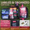Advanced First Aid Kit, Comprehensive Trauma First Aid Kits with Labelled Compartments for Cars, Home, Office, Backpacking, Camping, Traveling, and Cycling -Upgrade 324 Piece view 2