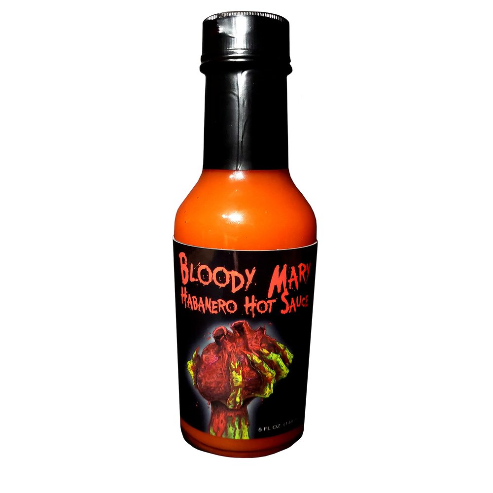 Bloody Mary Habanero Hot Sauce 5 Oz. Great Hot Sauce Gift (The Heart of Bloody Mary Label)