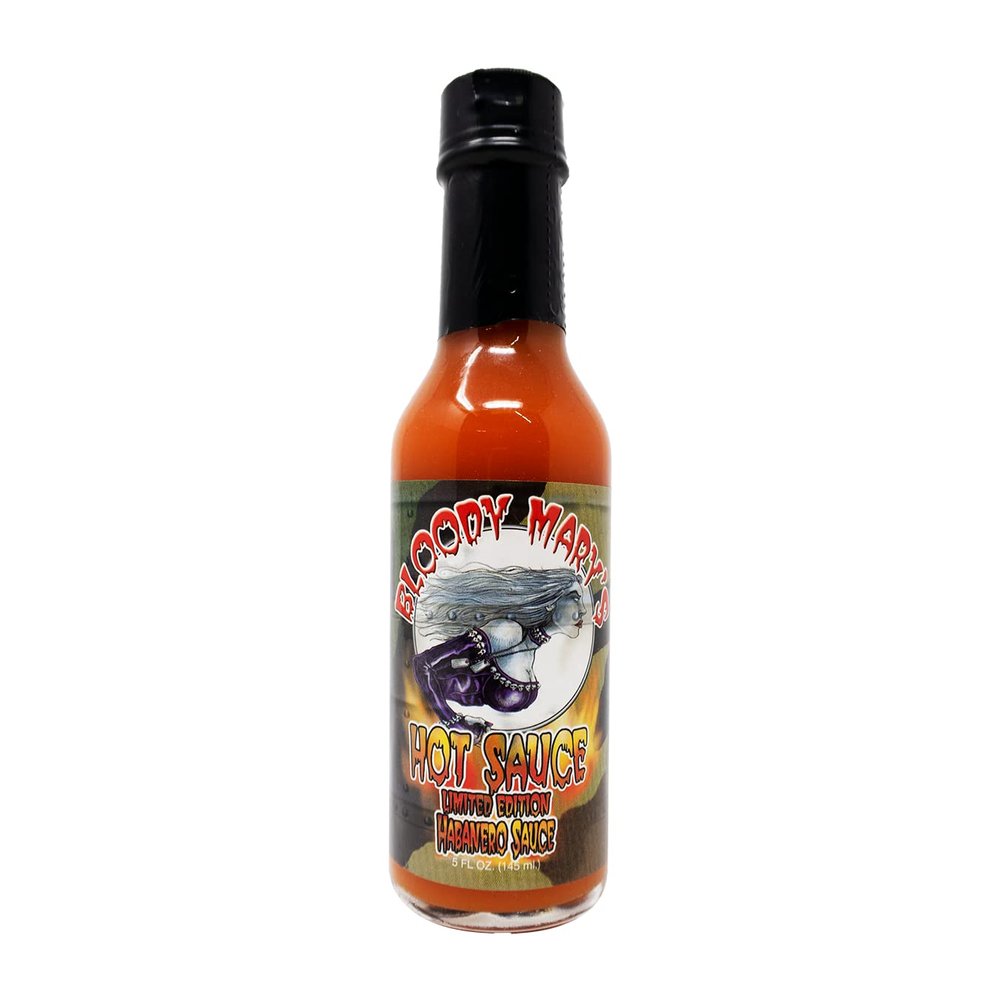 Bloody Mary Habanero Hot Sauce 5 Oz. Great Hot Sauce Gift (Flying Bloody Mary Limited Edition Label)