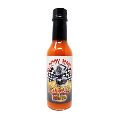 Bloody Mary Habanero Hot Sauce 5 Oz. Great Hot Sauce Gift (Racing Flags Bloody Mary Limited Edition Label)
