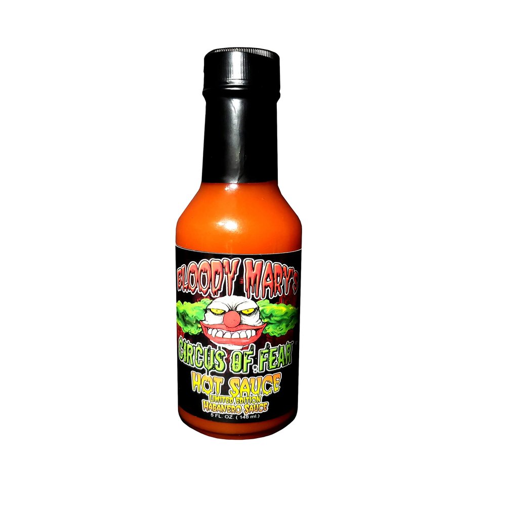 Bloody Mary Habanero Hot Sauce 5 Oz. Great Hot Sauce Gift (Circus of Fear Label)