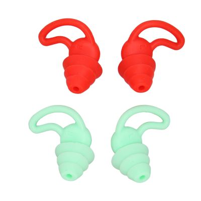 2 Pair Ear Plugs, Noise Reduction Earplugs, Noise Reduction, Silicone Reusable Washable for Sleep Swimming Study