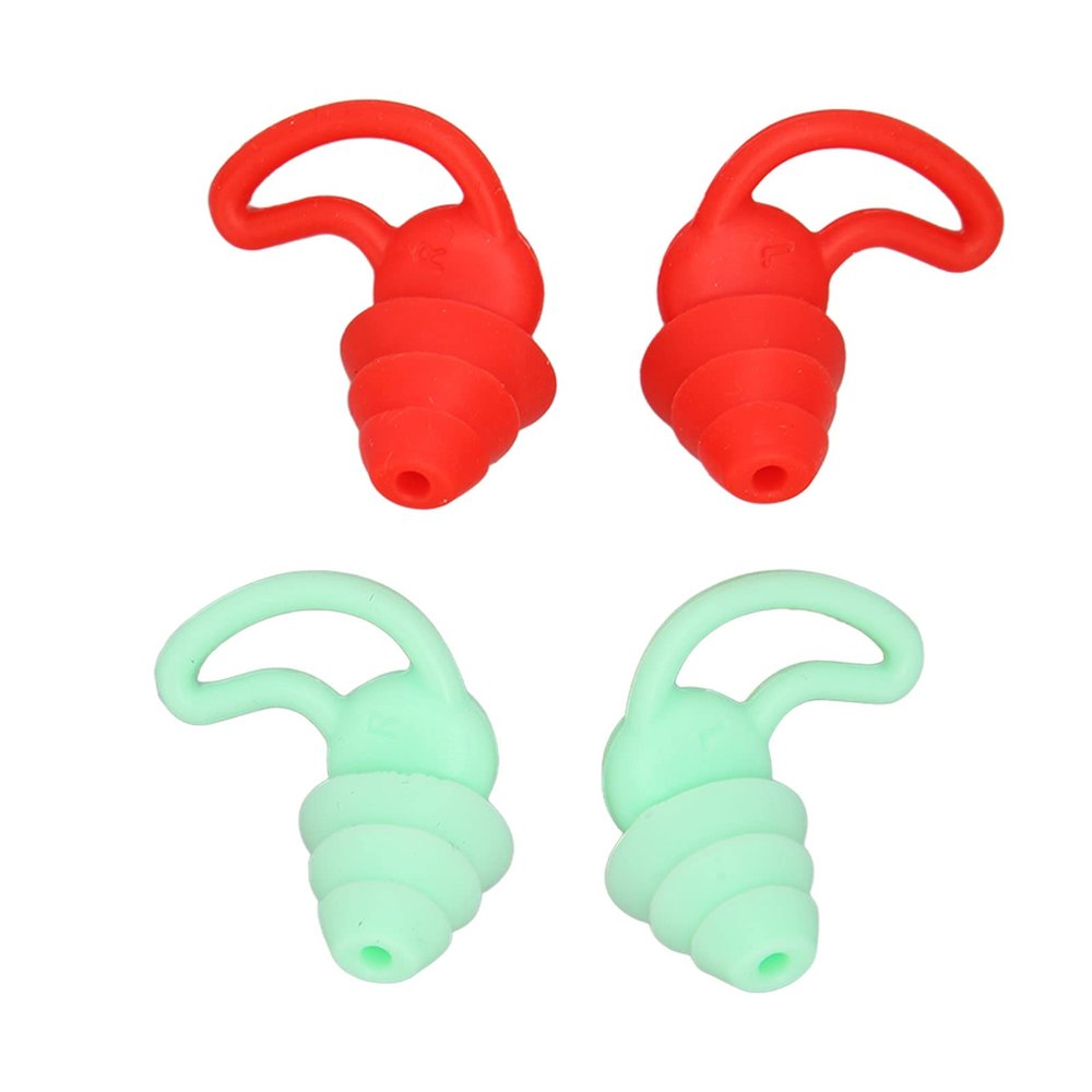 2 Pair Ear Plugs, Noise Reduction Earplugs, Noise Reduction, Silicone Reusable Washable for Sleep Swimming Study