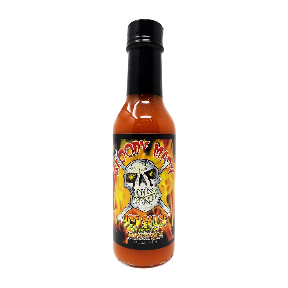 Bloody Mary Habanero Hot Sauce 5 Oz. Great Hot Sauce Gift (Halloween Limited Edition Label)