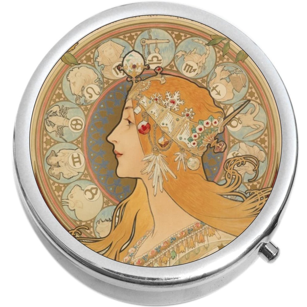 Art Nouveau La Plume Medicine Vitamin Pill Box
