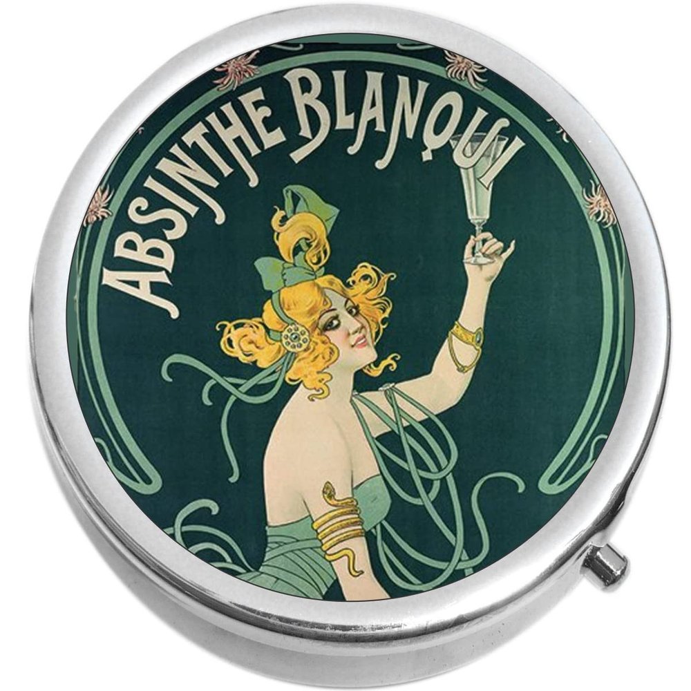 Absinthe Blanqui Vintage Art Nouveau Medicine Pill Box