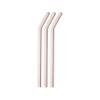 bkr Little Tutu Straw Set - Set of 3 - Soft Silicone Angled Straws - for 500mL/16oz Little Glass Water Bottle - Ballet Pale Peachy Pink - BPA Free, Dishwasher Safe view 1