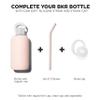 bkr Little Tutu Straw Set - Set of 3 - Soft Silicone Angled Straws - for 500mL/16oz Little Glass Water Bottle - Ballet Pale Peachy Pink - BPA Free, Dishwasher Safe view 2