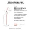 bkr Little Tutu Straw Set - Set of 3 - Soft Silicone Angled Straws - for 500mL/16oz Little Glass Water Bottle - Ballet Pale Peachy Pink - BPA Free, Dishwasher Safe view 3
