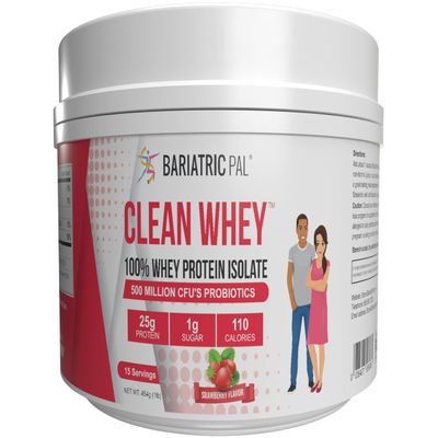 BariatricPal Clean Whey Protein (25g) with Probiotics - Strawberry (15 Servings)