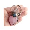 Acxico 1Pcs Natural Rose Quartz Crystal Heart Carved Pendant Clear Quartz Point Healing view 1