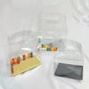 24 pieces 7 x 4-1/2 x 5" APET Handle Top Automatic Lock Bottom with Silver Card view 2