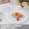 WDF 100 Piece Silver Plastic Forks - 7.4inch Silver Forks Disposable - Plastic Silverware for Dessert Cake - Heavy Duty Plastic Cutlery for Christmas Party or Daily Using view 3