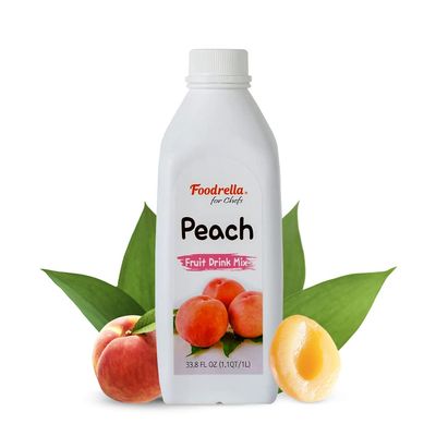 Foodrella Peach Flavor Concentrate Syrup Fruit Puree, 33.8 Fl Oz (1L), Makes A Refreshing Cool Drink Including Fruit Drinks, Smoothies, Juice, Soda, Iced tea & More