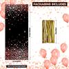100 Pieces Black and Rose Gold Cellophane Bags 10.8 x 5 inch Plastic Party Treat Bags Candy Goody Treat Bag with 100 Gold Twist Ties for Back to School Birthday Wedding Graduation Party Supplies view 2