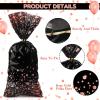 100 Pieces Black and Rose Gold Cellophane Bags 10.8 x 5 inch Plastic Party Treat Bags Candy Goody Treat Bag with 100 Gold Twist Ties for Back to School Birthday Wedding Graduation Party Supplies view 3