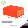 OBMMIRAO Upgrade 1PCS Orange Gift Box 9.5x7x4 Inches, Sturdy Gift Box with Lid for Gift Packaging, Foldable Magnetic Closure Storage Boxes, Bridesmaid Proposal Box, Rectangle Collapsible Box view 2