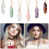 17Pcs Healing Crystals Stones Sets, Hexagonal Bullet Shaped Reiki Meditation Gemstone Chakra Stones Tiger Eye Obsidian Quartz Crystals Gemstone Wand Set Pendants with Storage Box view 3