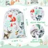 Shappy 2 Pcs Drawstring Fabric Gift Bags, Woodland Animal Reusable Gift Wrap, 15.75 x 11.81'' Large Bag for Christmas Baby Shower Party Favor Gender Reveal Birthday Party Supplies view 2