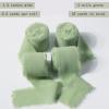 Green Fringe Chiffon Ribbon,1.5 Inch x 22 Yards Chiffon Fabric Silk Ribbons for Gift Wrapping,Crafting,Wedding Bridal Bouquets view 2