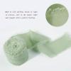 Green Fringe Chiffon Ribbon,1.5 Inch x 22 Yards Chiffon Fabric Silk Ribbons for Gift Wrapping,Crafting,Wedding Bridal Bouquets view 3